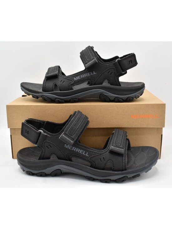 Merrell Men 11 Huntington Sport Convertible Black Leather Open Toe Sandals Shoes main image 8